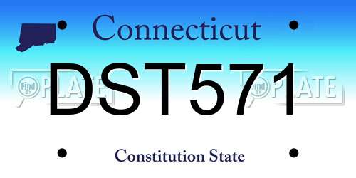 DST571 Connecticut License Plate