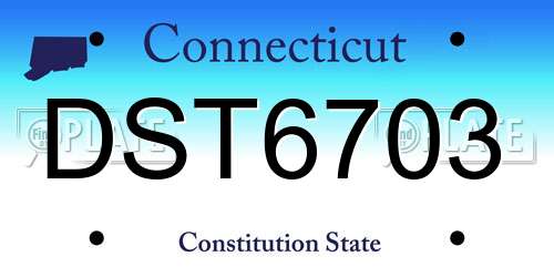 DST6703 Connecticut License Plate