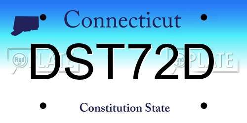 DST72D Connecticut License Plate