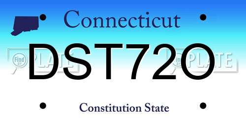 DST72O Connecticut License Plate