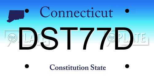 DST77D Connecticut License Plate