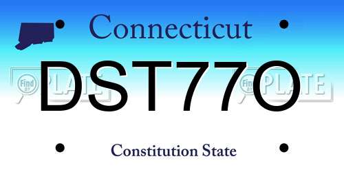 DST77O Connecticut License Plate