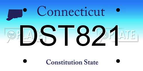 DST821 Connecticut License Plate