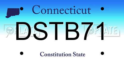 DSTB71 Connecticut License Plate