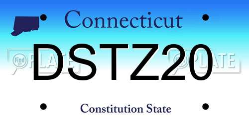 DSTZ20 Connecticut License Plate