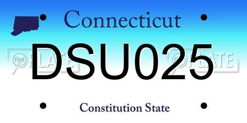 DSU025 Connecticut License Plate