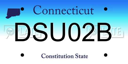 DSU02B Connecticut License Plate