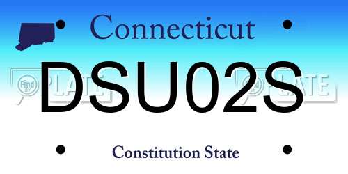 DSU02S Connecticut License Plate
