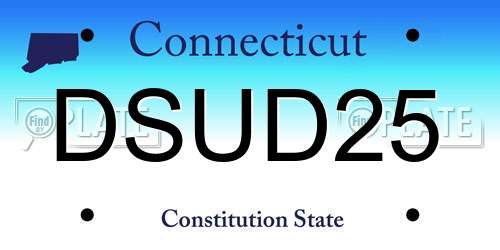 DSUD25 Connecticut License Plate