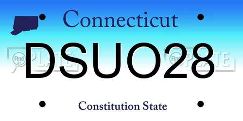 DSUO28 Connecticut License Plate