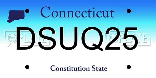 DSUQ25 Connecticut License Plate