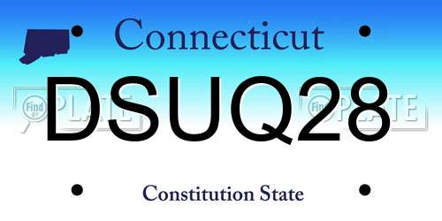 DSUQ28 Connecticut License Plate