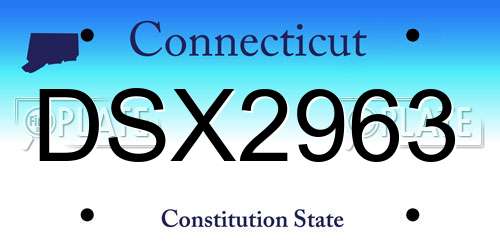 DSX2963 Connecticut License Plate