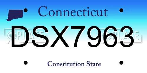 DSX7963 Connecticut License Plate