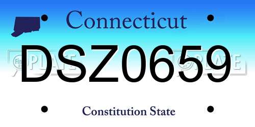DSZ0659 Connecticut License Plate
