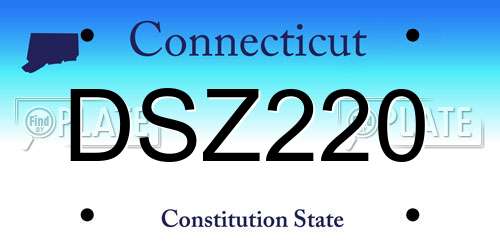 DSZ220 Connecticut License Plate