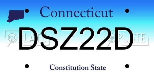 DSZ22D Connecticut License Plate
