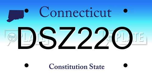 DSZ22O Connecticut License Plate