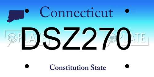 DSZ270 Connecticut License Plate