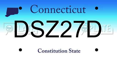 DSZ27D Connecticut License Plate