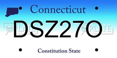 DSZ27O Connecticut License Plate