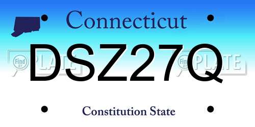 DSZ27Q Connecticut License Plate
