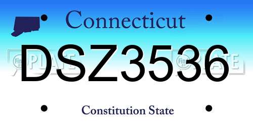 DSZ3536 Connecticut License Plate