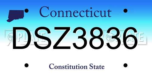 DSZ3836 Connecticut License Plate