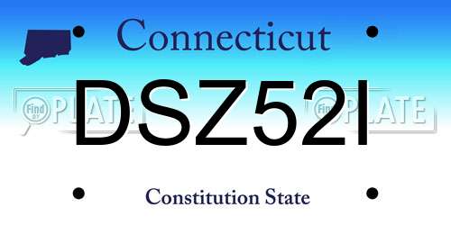 DSZ52I Connecticut License Plate