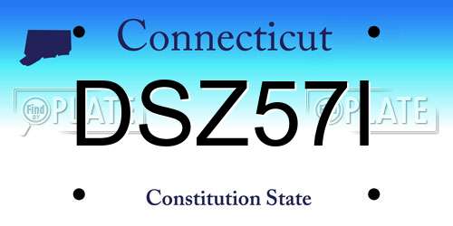 DSZ57I Connecticut License Plate