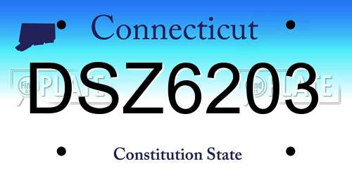 DSZ6203 Connecticut License Plate