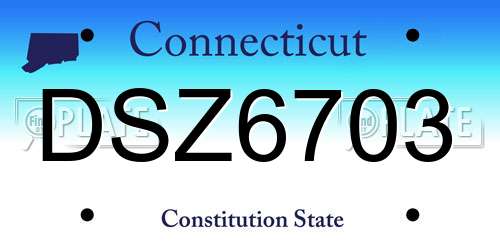 DSZ6703 Connecticut License Plate