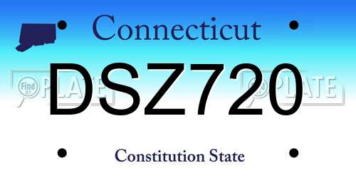 DSZ720 Connecticut License Plate