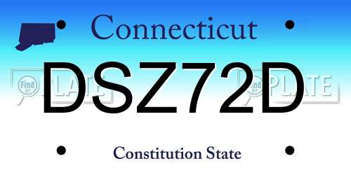 DSZ72D Connecticut License Plate