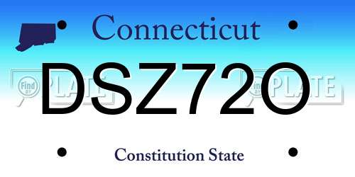 DSZ72O Connecticut License Plate