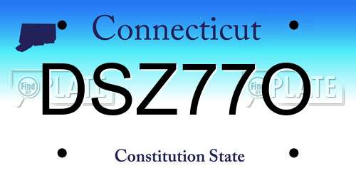 DSZ77O Connecticut License Plate