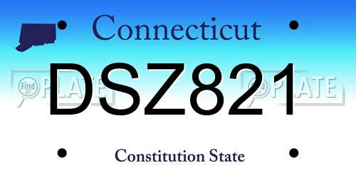 DSZ821 Connecticut License Plate