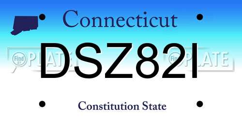 DSZ82I Connecticut License Plate