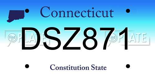 DSZ871 Connecticut License Plate