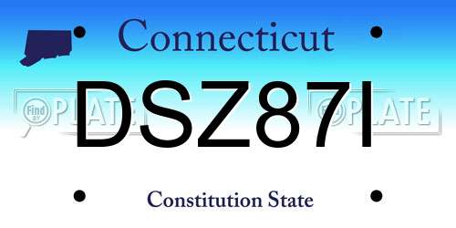 DSZ87I Connecticut License Plate