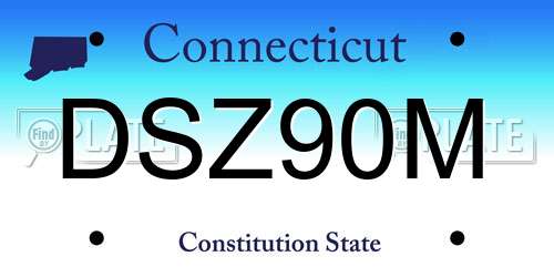 DSZ90M Connecticut License Plate