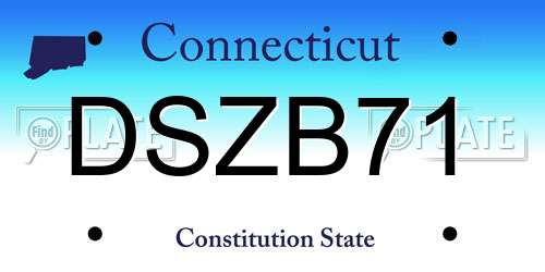 DSZB71 Connecticut License Plate