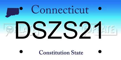 DSZS21 Connecticut License Plate