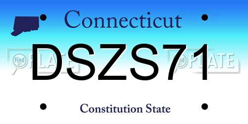 DSZS71 Connecticut License Plate
