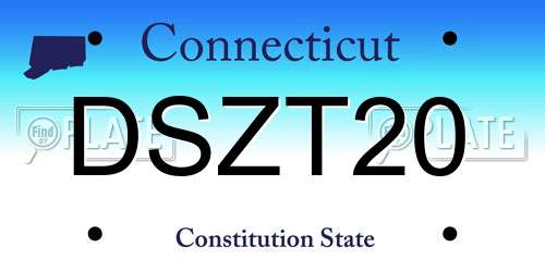 DSZT20 Connecticut License Plate