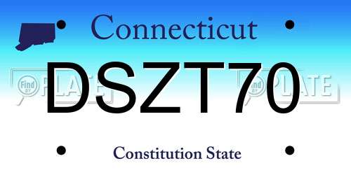 DSZT70 Connecticut License Plate
