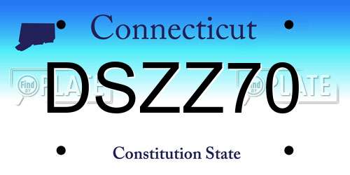DSZZ70 Connecticut License Plate