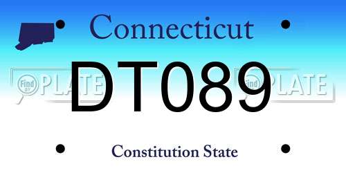DT089 Connecticut License Plate