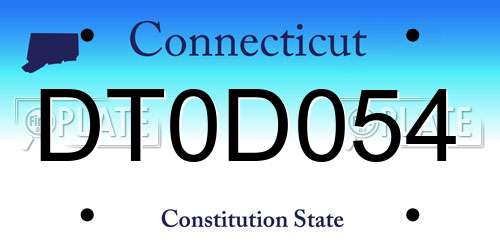 DT0D054 Connecticut License Plate