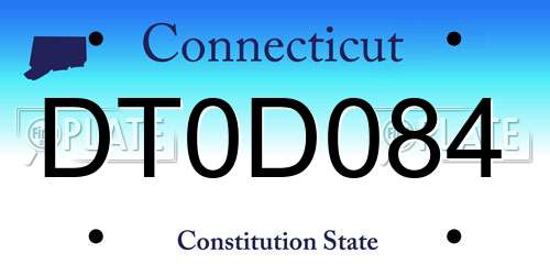 DT0D084 Connecticut License Plate